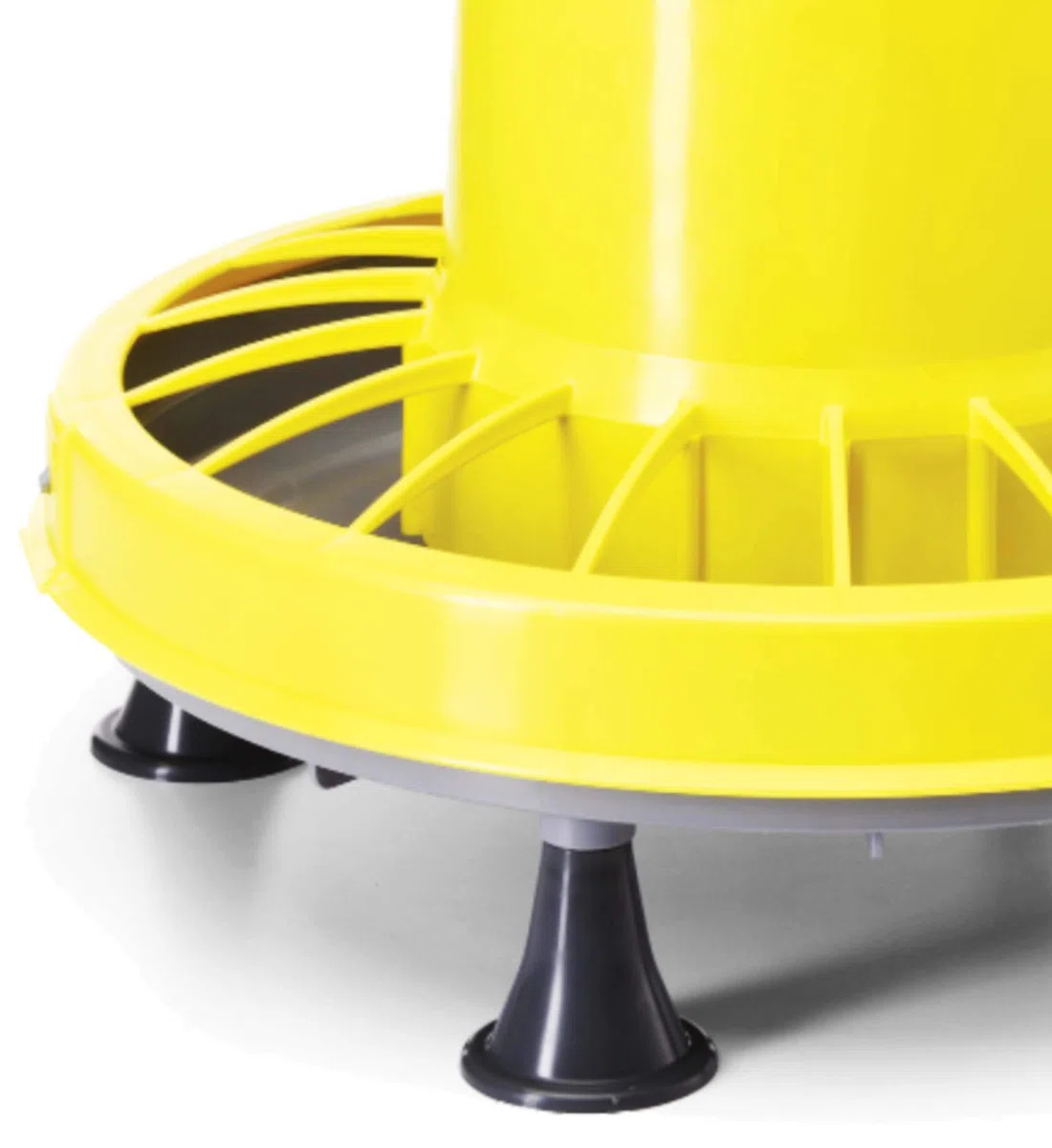 Zootec, Mangiatoia per Galline,Polli,Pulcini, Antispreco, 16 kg, Automatica, a Tramoggia, da Appendere, in Plastica, da Esterno e Interno, (Giallo/Grigio) - Made in Italy
