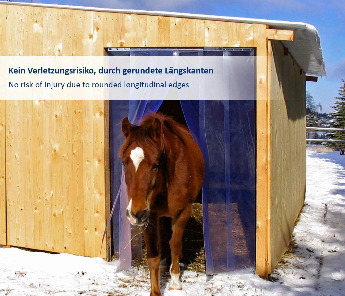 Zettl GmbH tenda a strisce in PVC, lamelle 3x300mm, larghezza x altezza 5,00x2,75m, preassemblato, acciaio inossidabile, per l'agricoltura, la ristorazione, l'industria