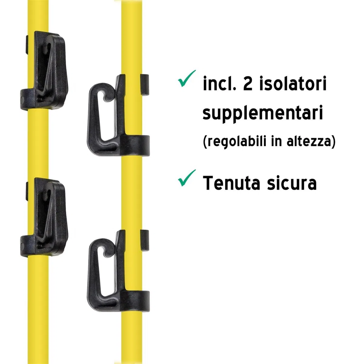 VOSS.farming 10 pz. Pali in Fibra di Vetro, Lunghezza 155 cm, a Punta Singola Lunga, ovali, per recinzioni elettriche