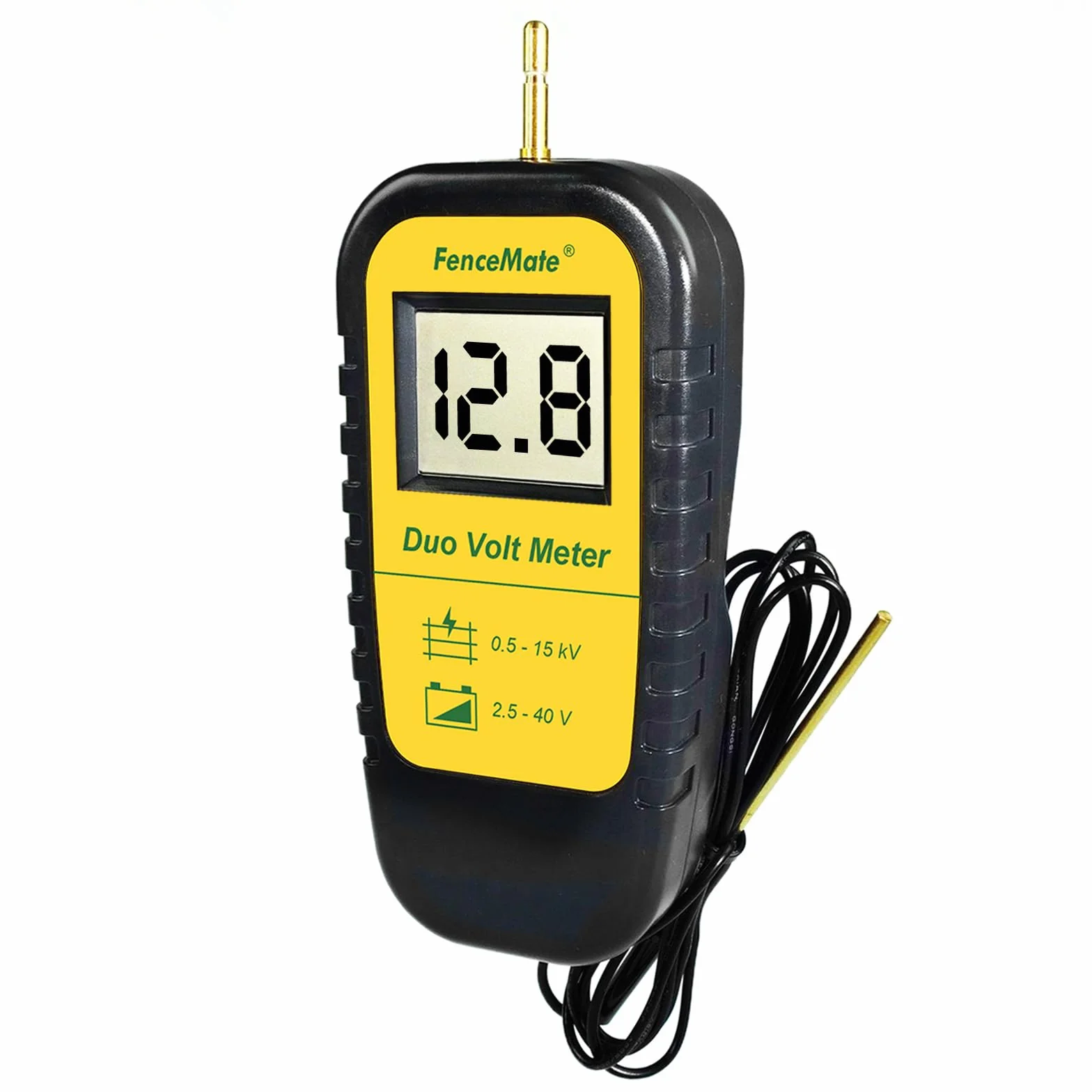 FenceMate Tester digitale per recinzione e batteria/batteria per controllare la tensione della recinzione elettrica da 0,5 – 15 kV e tensione della batteria 2,5 – 40 V, dispositivo di collaudo per il