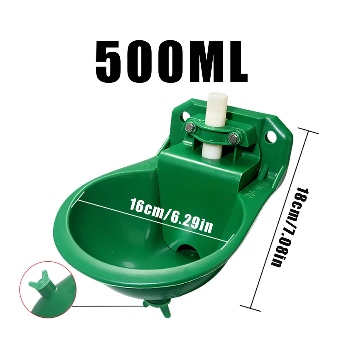 Ciotola per abbeveratoio per bestiame, pecora, capra, abbeveratoio automatico, erogazione automatica, squisita fattura, 500 ml, 23 x 16 x 18 cm per pecore, altri animali