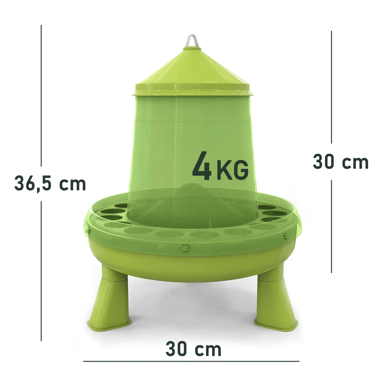 Mangiatoia per Galline 4 Kg e Abbeveratoio per Galline 6 L - in Plastica Trasparente Resistente – Piedini rimovibili