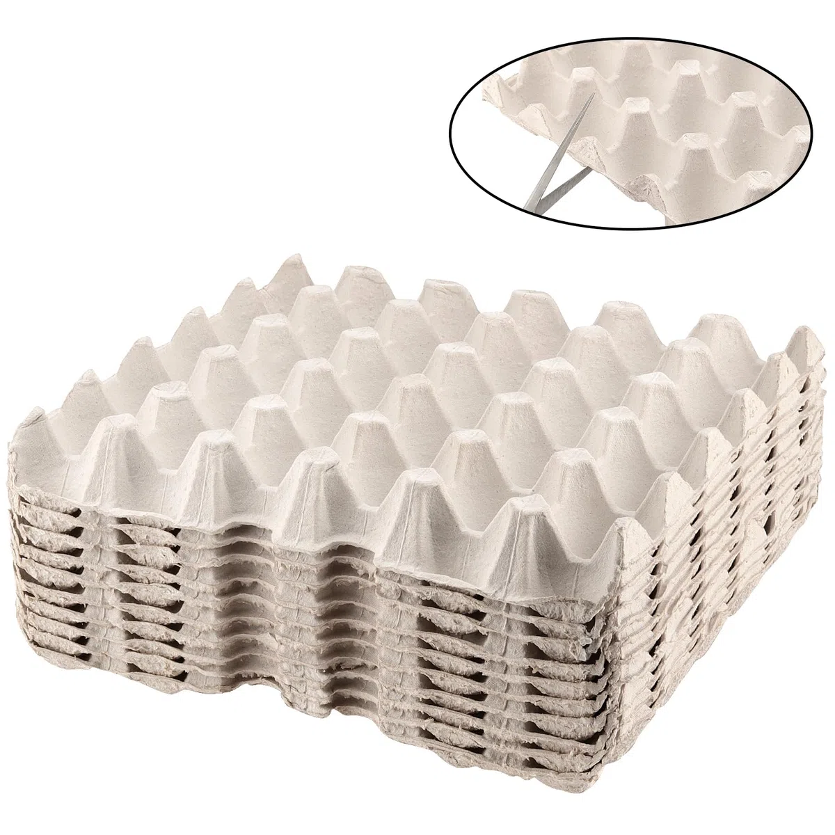 10 scatole per uova, 30 x 30 x 4,5 cm, 30 pezzi, in cartone, per uova, per 30 uova di gallina, Farm Freshies