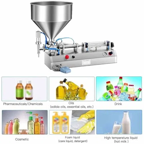 Riempitrice pneumatica per liquidi e pasta, riempitrice a pistone in acciaio inossidabile per crema, shampoo, bevande, cosmetici, 220 V