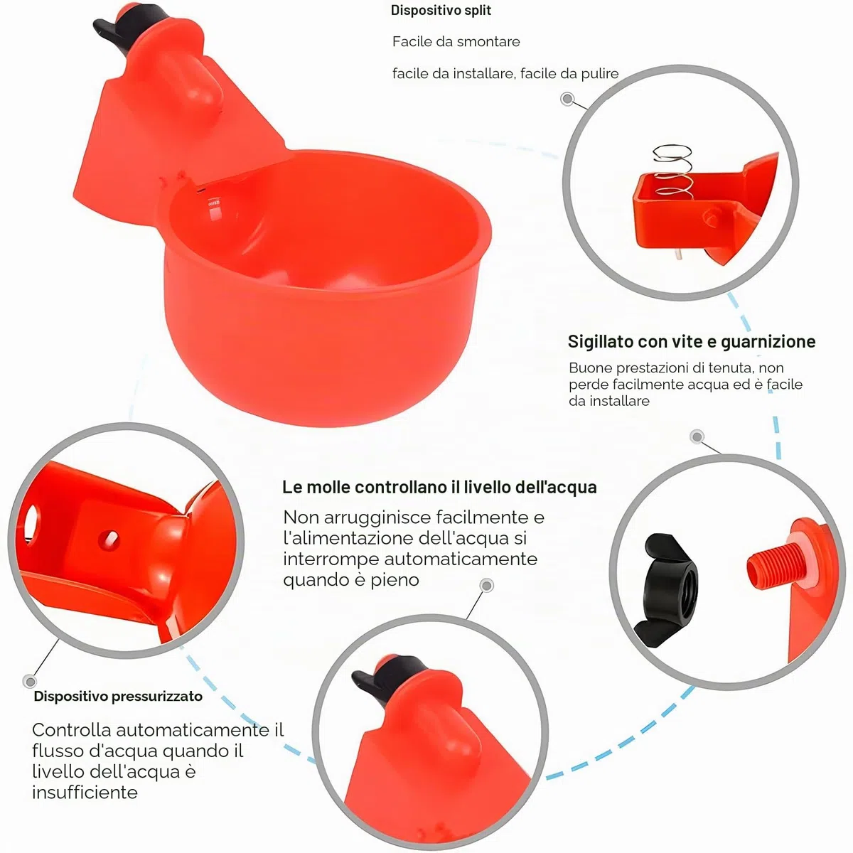 10 Pezzi Abbeveratoio per Galline con Trapano,Abbeveratoio per Galline,DIY Kit Bevitori Automatici Ciotole,Abbeveratoio automatico per pollame,per Uccelli,Pollame,Piccioni,Polli,Anatre