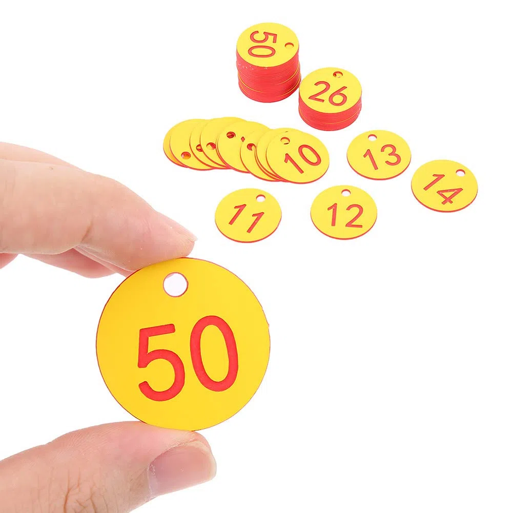 Akozon Etichette Numerate per Apicoltura e Bestiame - Rosso (1-50) e Blu - Etichette Durevoli Forate per Arnie e Forniture Agricole (1-50/confezione)