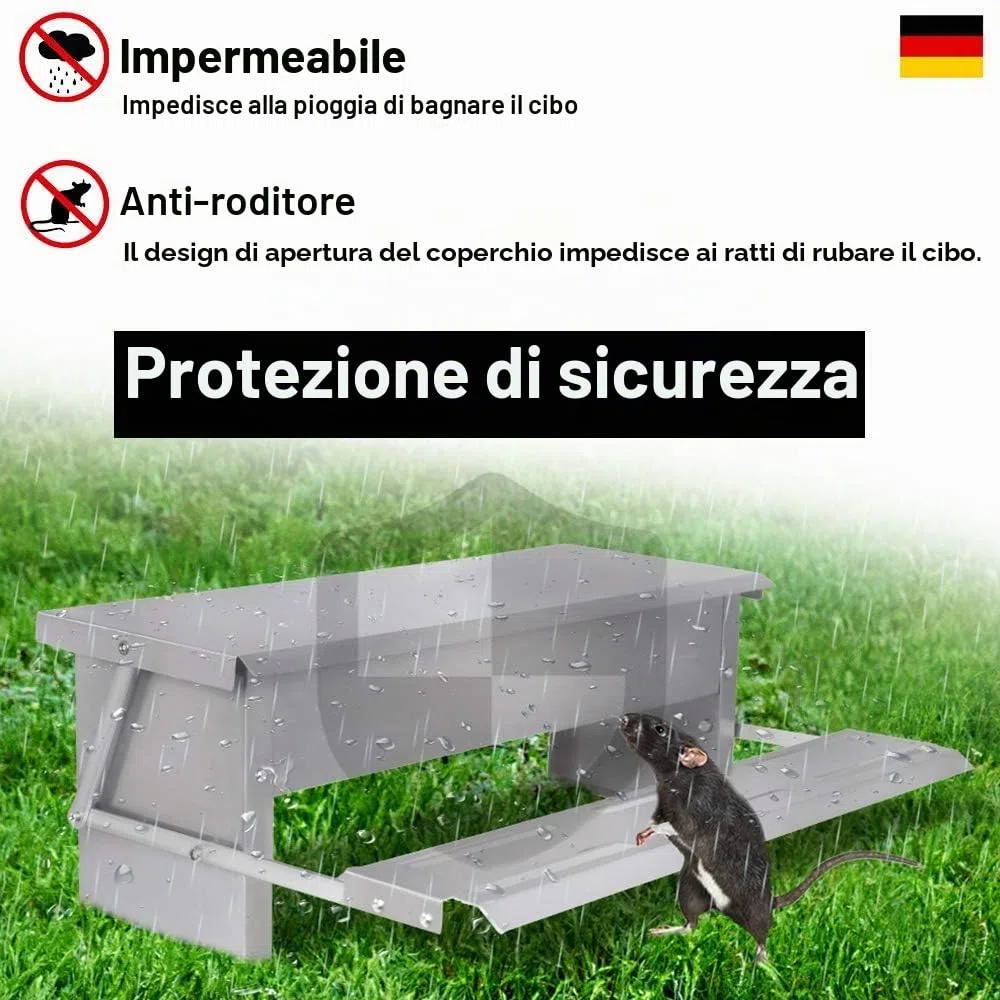 UISEBRT Mangiatoia automatica per polli da 5 kg in acciaio zincato - Mangiatoia per pollame, a prova di ratti e impermeabile