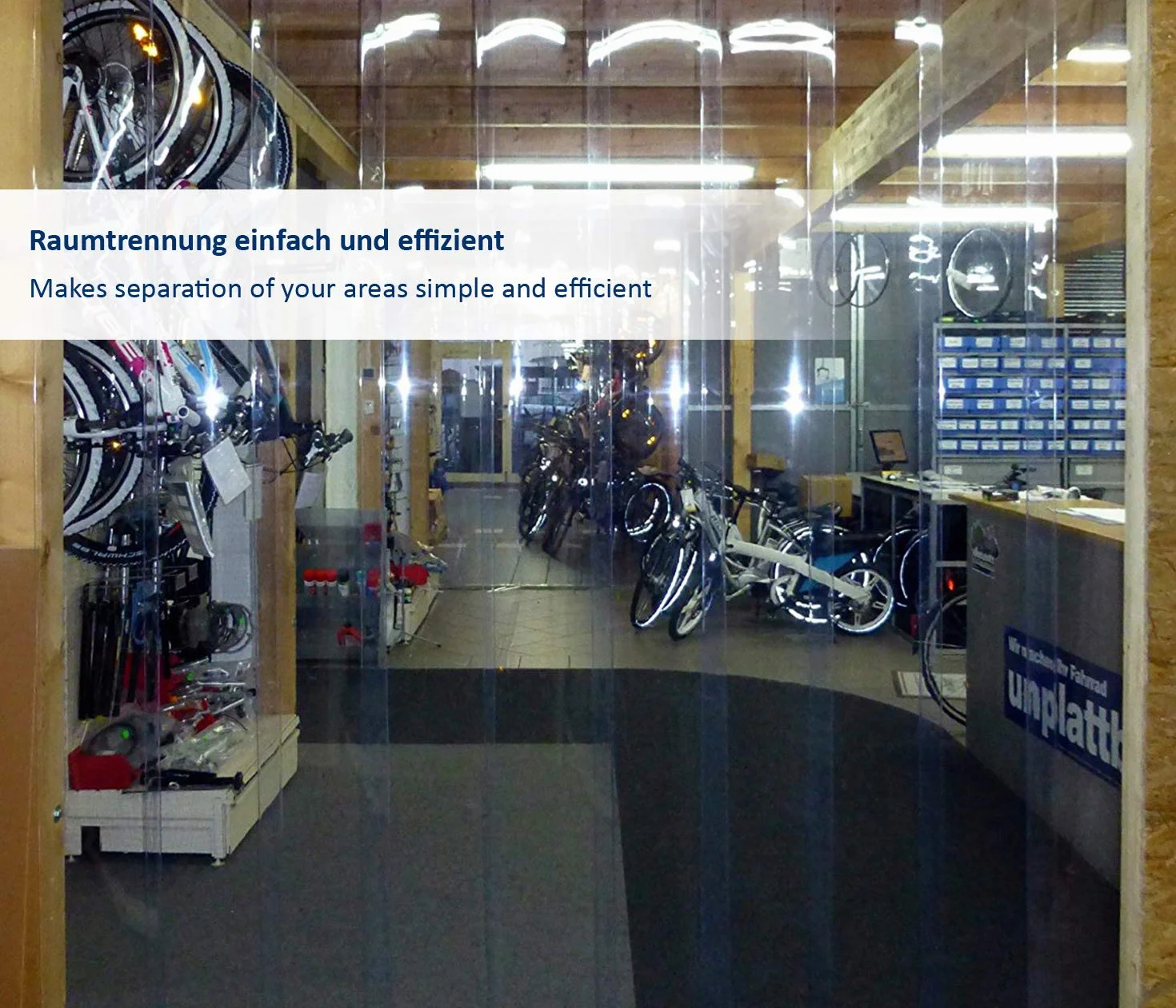 Zettl GmbH tenda a strisce in PVC, lamelle 3x300mm, larghezza x altezza 5,00x2,75m, preassemblato, acciaio inossidabile, per l'agricoltura, la ristorazione, l'industria