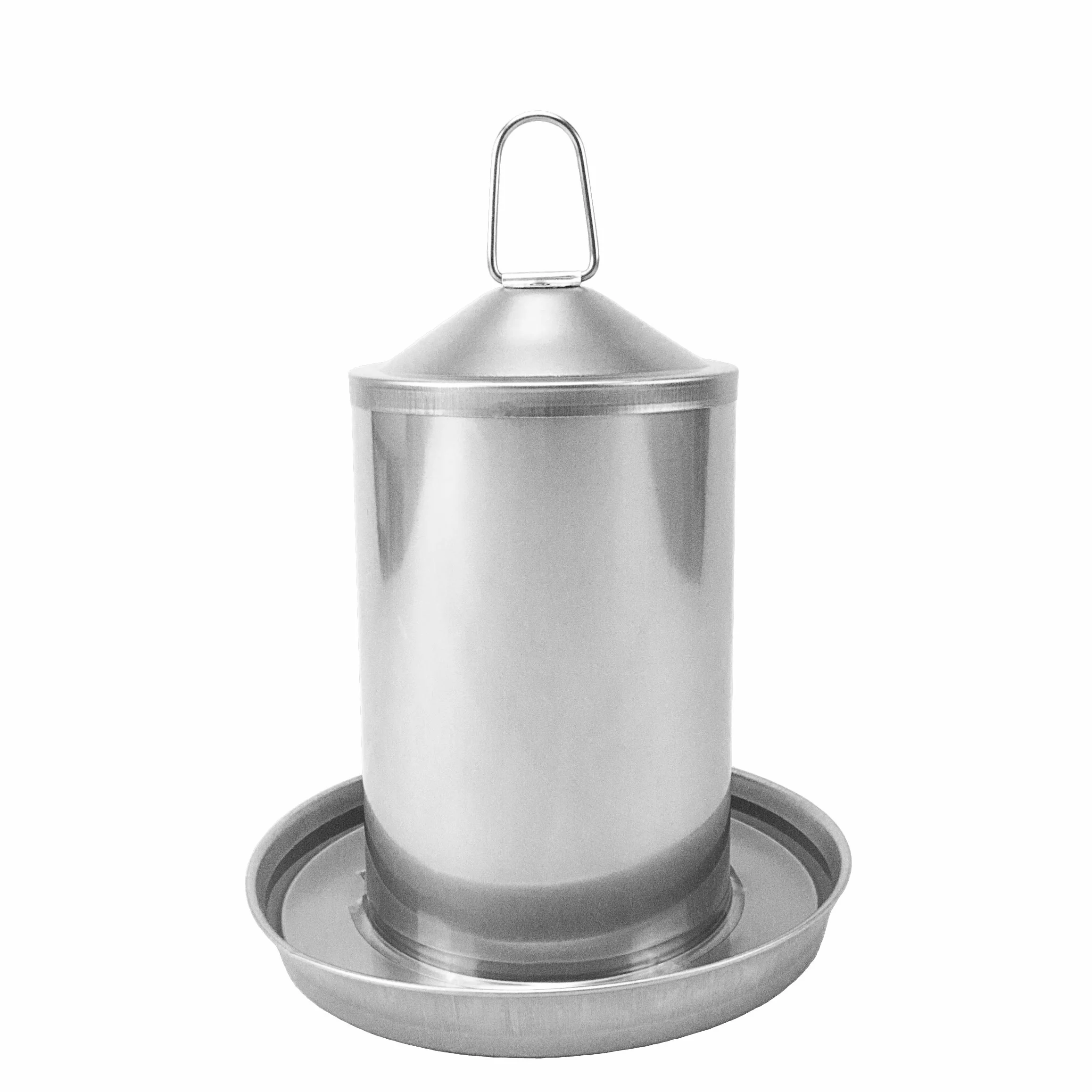Sterico Abbeveratoio per polli, in acciaio inox 304, antiruggine, senza BPA, senza bordi pericolosi, a prova di troppopieno, sospeso e posizionabile, erogatore d'acqua per polli, 3 l