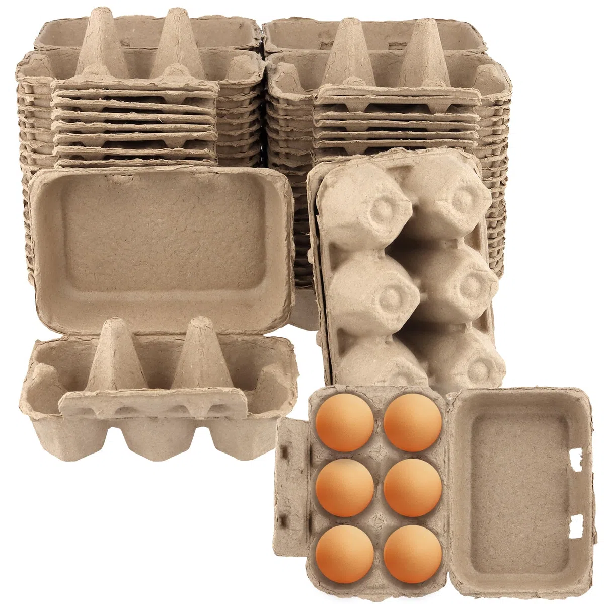 SOUJAP 20 PZ 6 Conteggio Cartoni Uova Cartoni, 15 x 10 x 7 cm Mezza Dozzina Cartoni di Uova di Polpa per Cucina