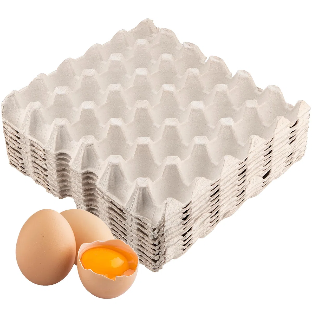 10 scatole per uova, 30 x 30 x 4,5 cm, 30 pezzi, in cartone, per uova, per 30 uova di gallina, Farm Freshies