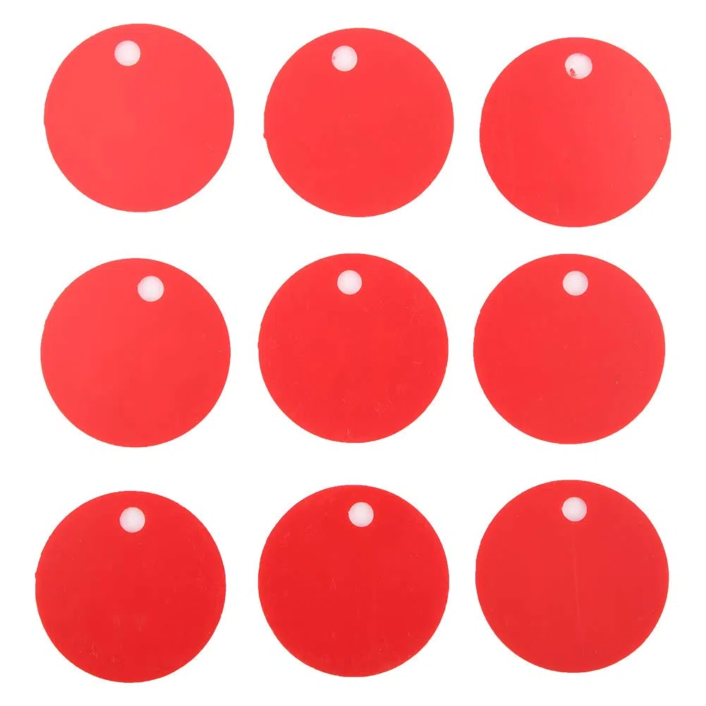 Akozon Etichette Numerate per Apicoltura e Bestiame - Rosso (1-50) e Blu - Etichette Durevoli Forate per Arnie e Forniture Agricole (1-50/confezione)