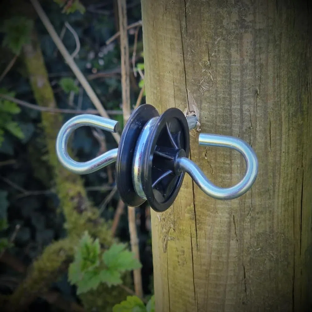 Sarini 10 Pezzi isolatore di Ancoraggio del cancello isolatore a Gancio per Recinzione elettrica a Doppia Faccia isolatore a Vite per Pali in Legno connettore Maniglia di Ingresso Durevole