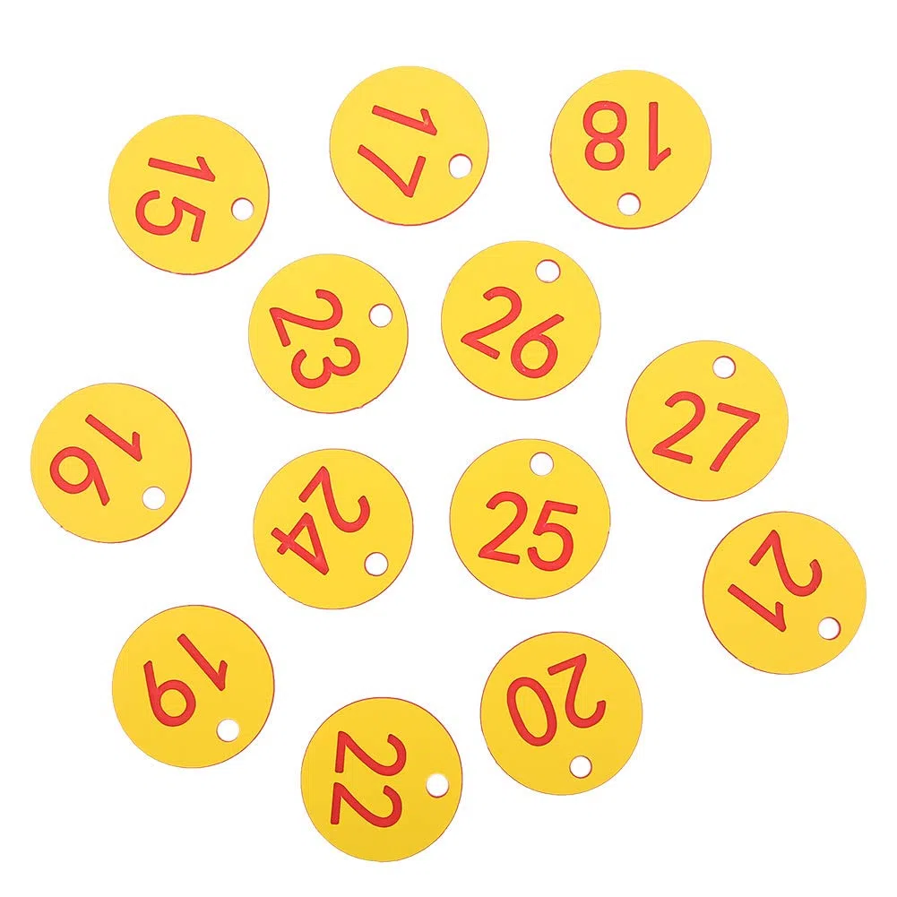 Akozon Etichette Numerate per Apicoltura e Bestiame - Rosso (1-50) e Blu - Etichette Durevoli Forate per Arnie e Forniture Agricole (1-50/confezione)