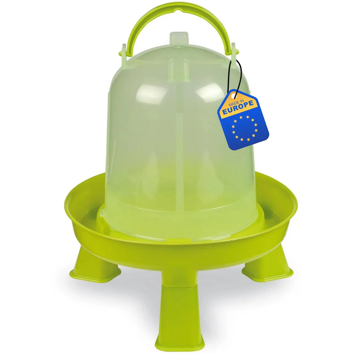 Agrarzone Abbeveratoio per galline 1,5L Verde - Robusto in Polipropilene con Indicatore Livello acqua, Uv- Resistente e facile da pulire - Ideale per pollame