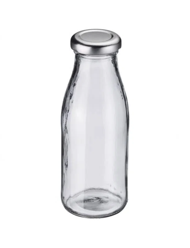 Bottiglia in Vetro Latte 250 ml con Capsula Oro - Confezione 10 Pezzi